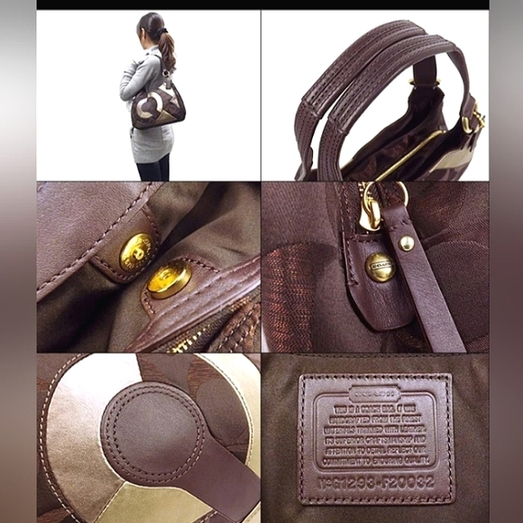 ☆Gorgeous Vintage COACH Soho Signature Metallic Inlaid C Patchwork Hobo~Rar… - Picture 2 of 16